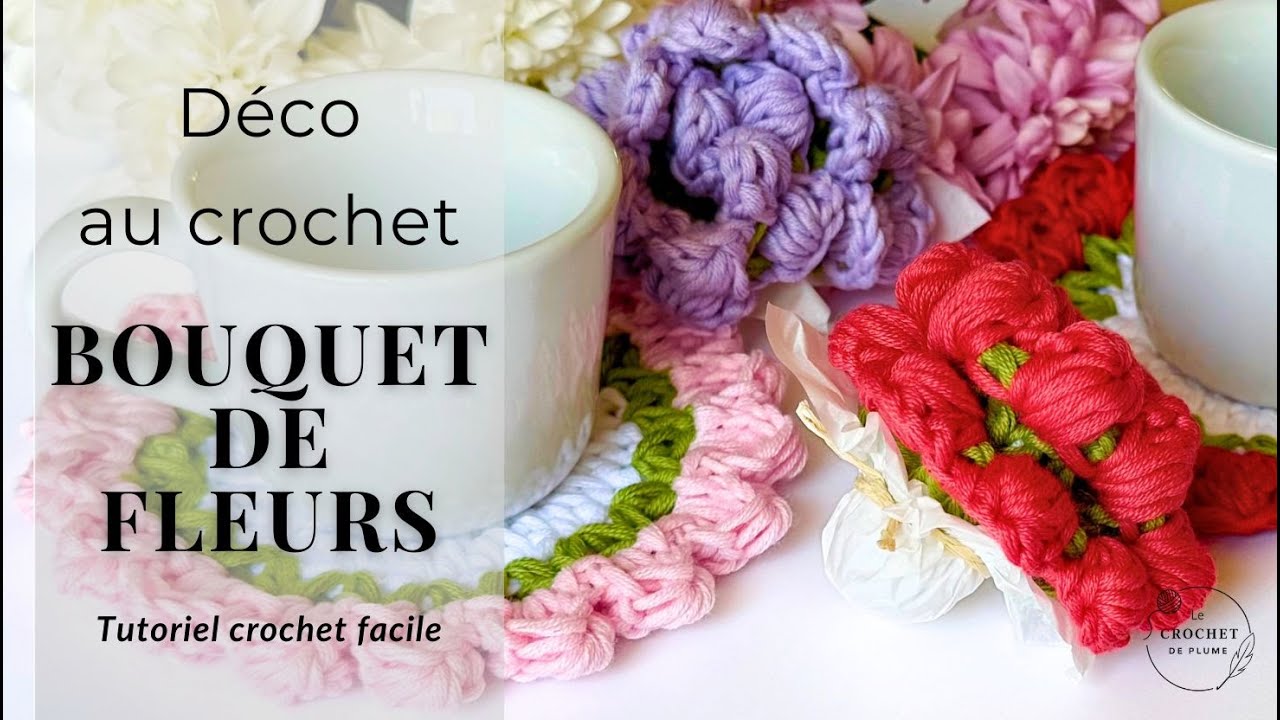Bouquet de fleurs au crochet 💐 qui se transforme en dessous de verre | Modèle CREATIVE YarnArt 🧶