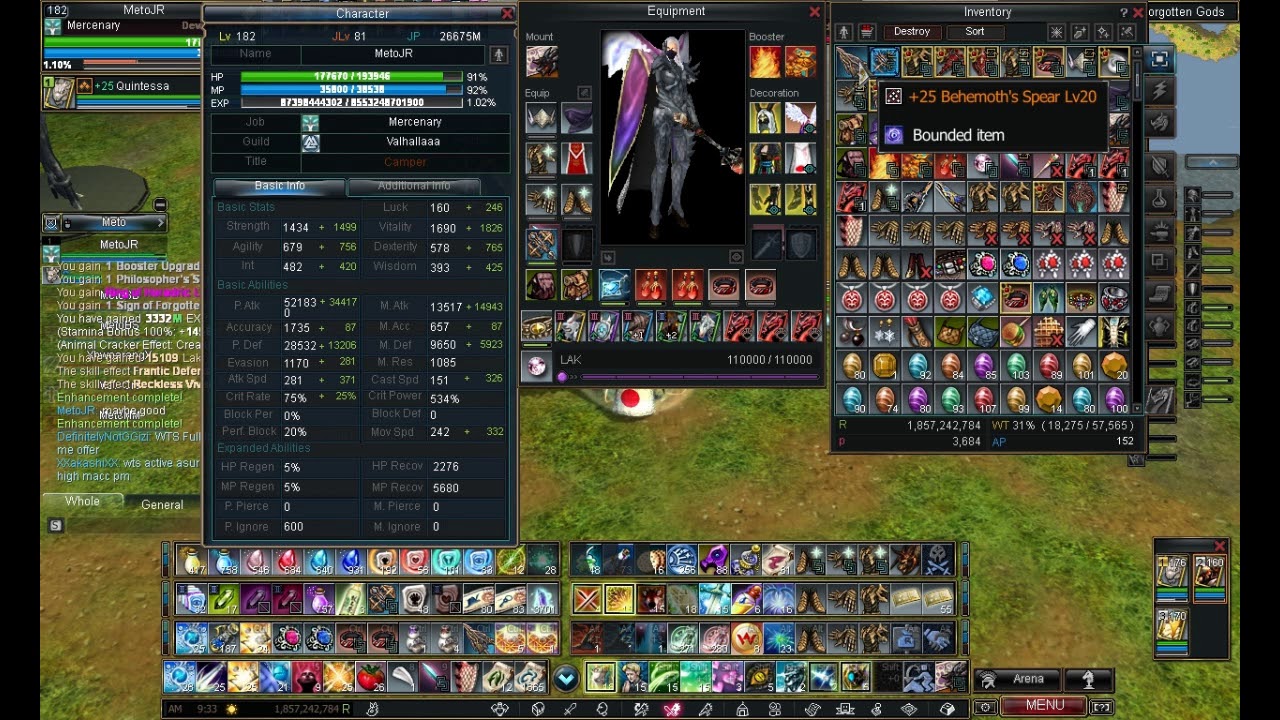 Rappelz [98K p.atk ] Spear vs Mace