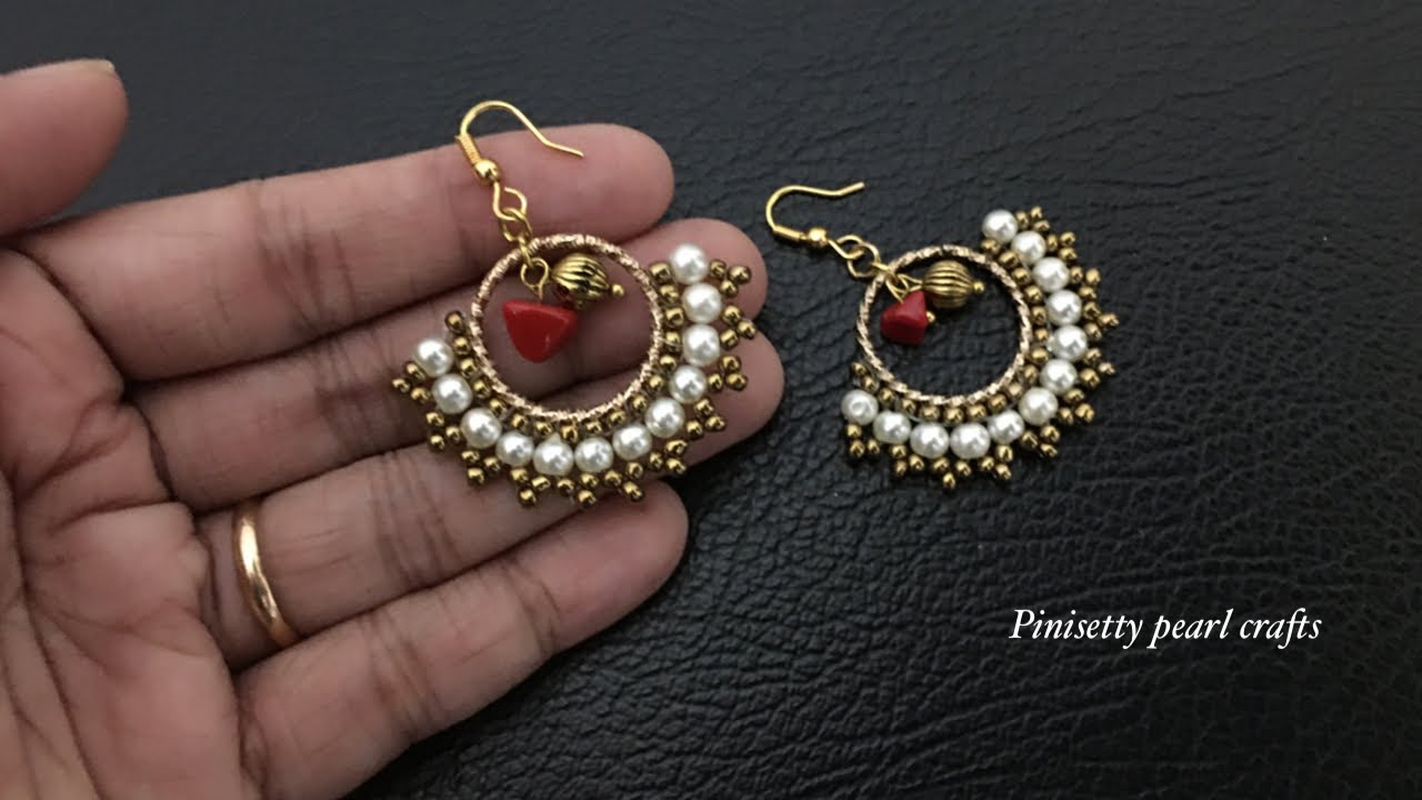 Circular brick stitch earrings making/Beaded hoop earrings tutorial/Beaded chandbali earrings/hoops.
