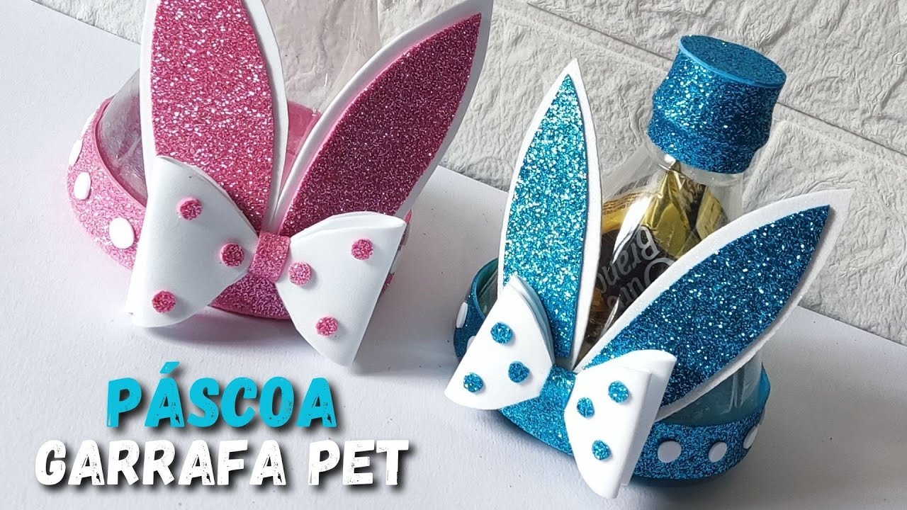 Linda lembrancinha de páscoa com garrafa pet