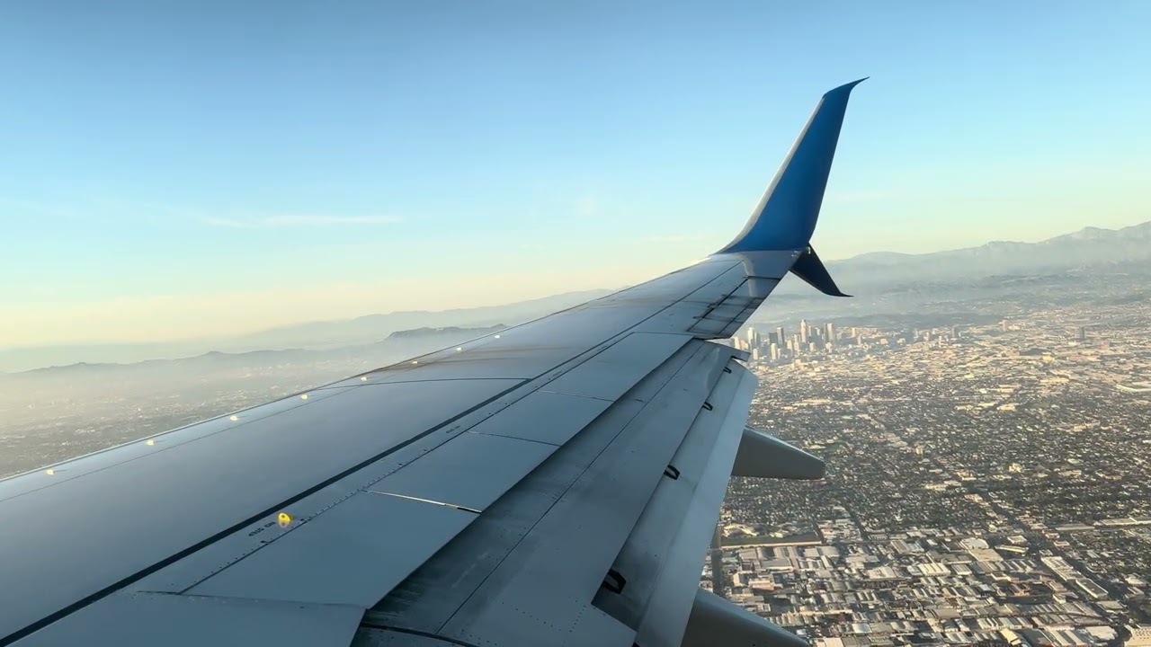 United Airlines B737-800 Los Angeles Intl Airport Landing (KLAX)