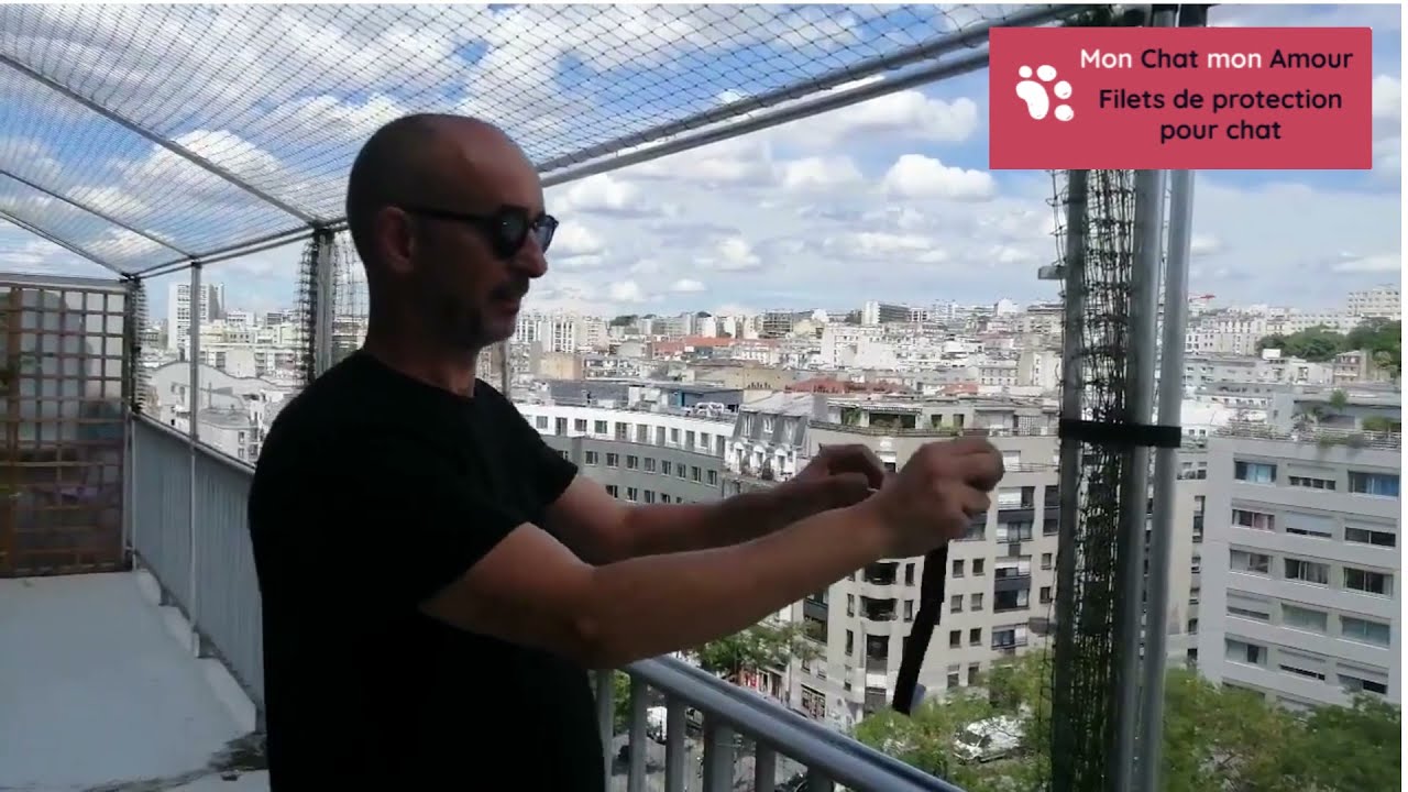 Filet de protection pour chat balcon sans percer