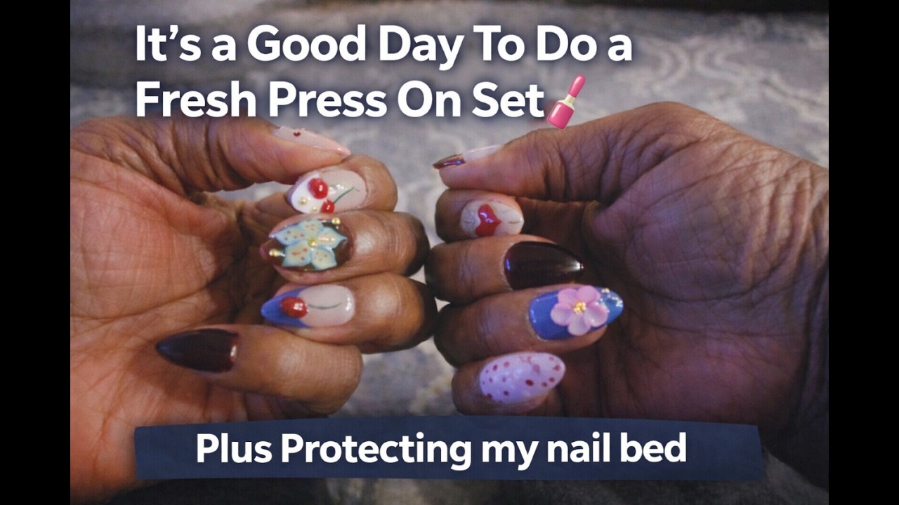 Cold Day Press-On Set ❄️ Protecting My Nails with Peel-Off Top Coat.