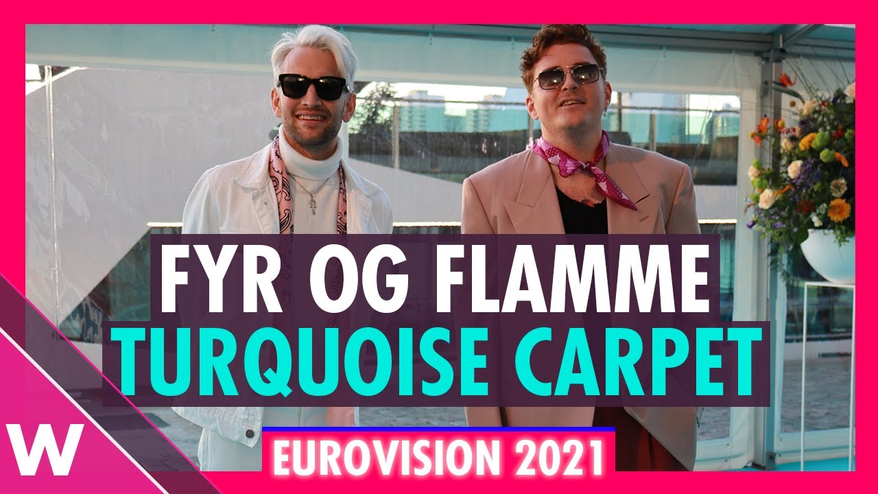 Fyr og Flamme (Denmark) @ Eurovision 2021 Turquoise Carpet Opening Ceremony | Interview