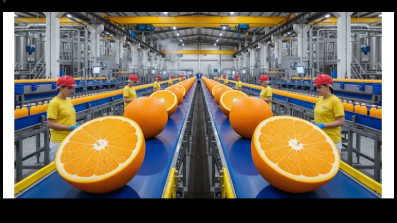 Inside a Modern ORANGE JUICE FACTORY: From Fresh Fruit to Bottle