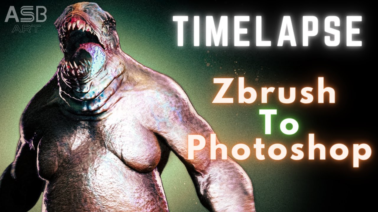 Zbrush to Photoshop,  HEAVY!! creature concept Timelapse.
