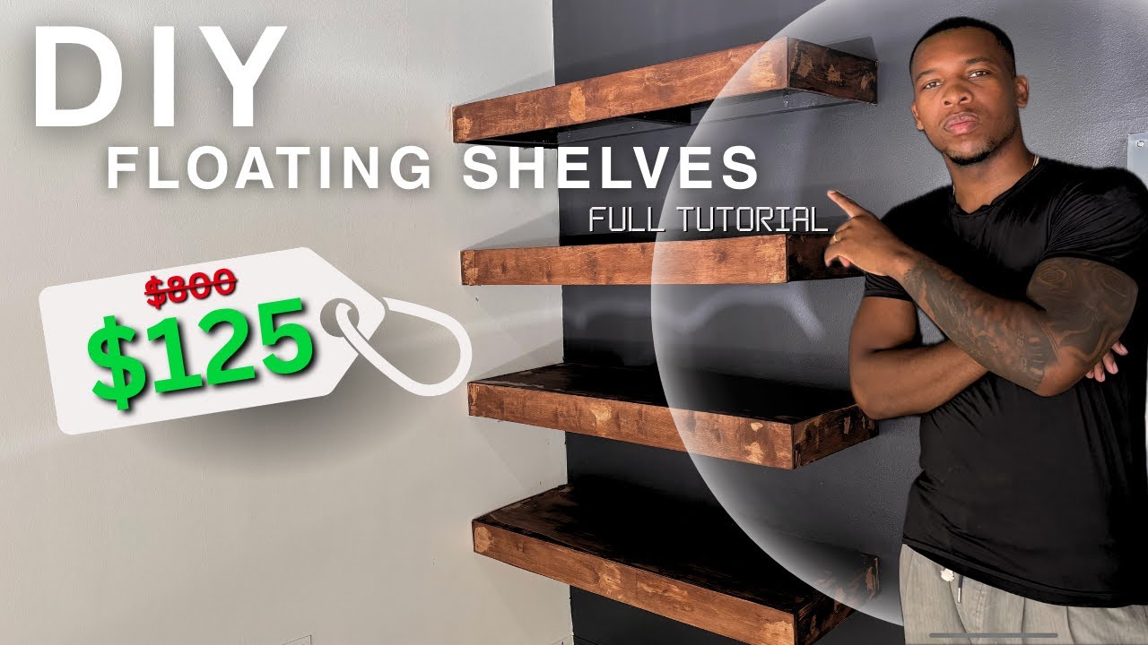 I Built $800 Custom Floating Shelves for Only $125! | Easy DIY Tutorial Floating Shelves