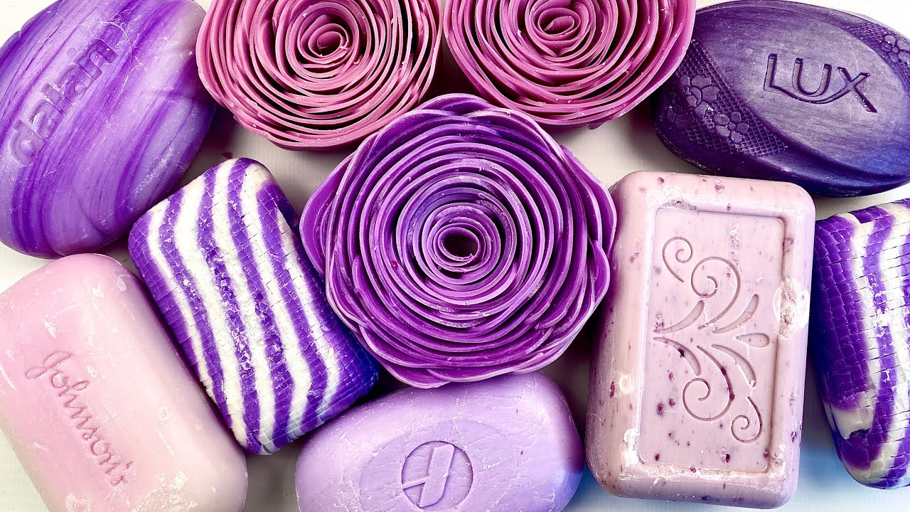 ASMR soap cubes 💜 cutting soap roses ! Dry Soap ! Резка сухого мыла