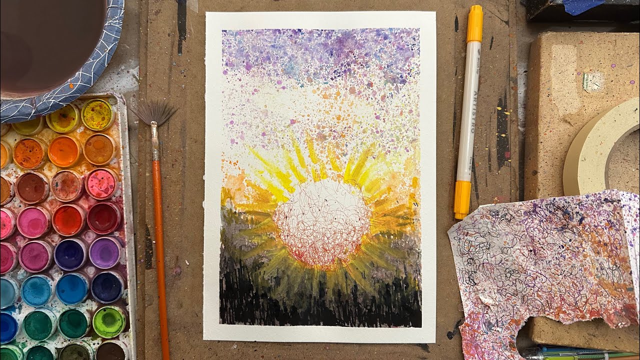 Open Studio Livestream 43 Abstract Mixed Media    Starting with a Circular Form