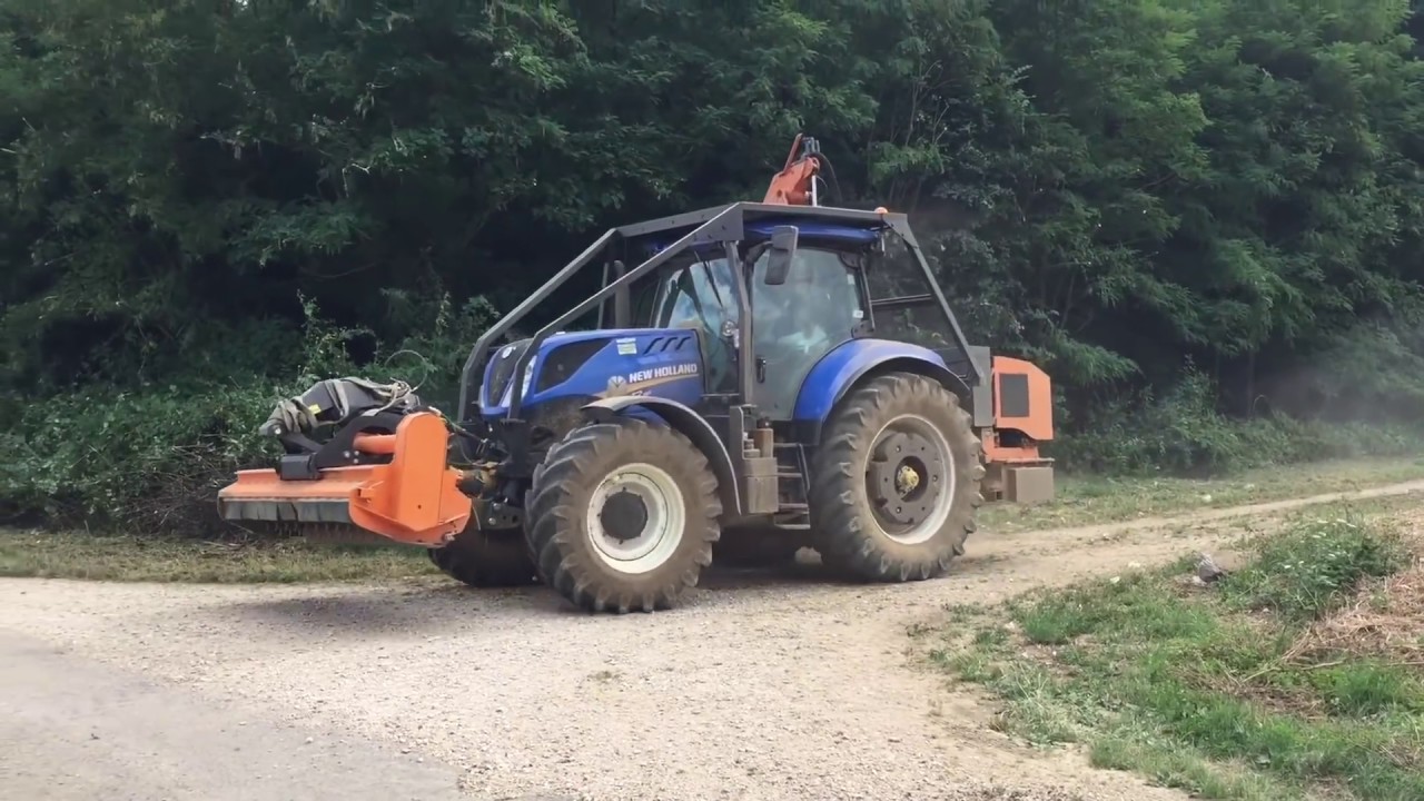 Élagage et débroussaillage / 3x T7 New Holland / épareuse et lamier Rousseau / SARL Roussel