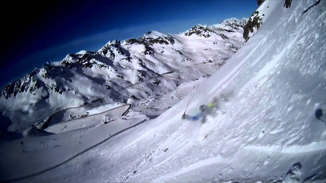 Freeride close call broken spine FAIL Soelden