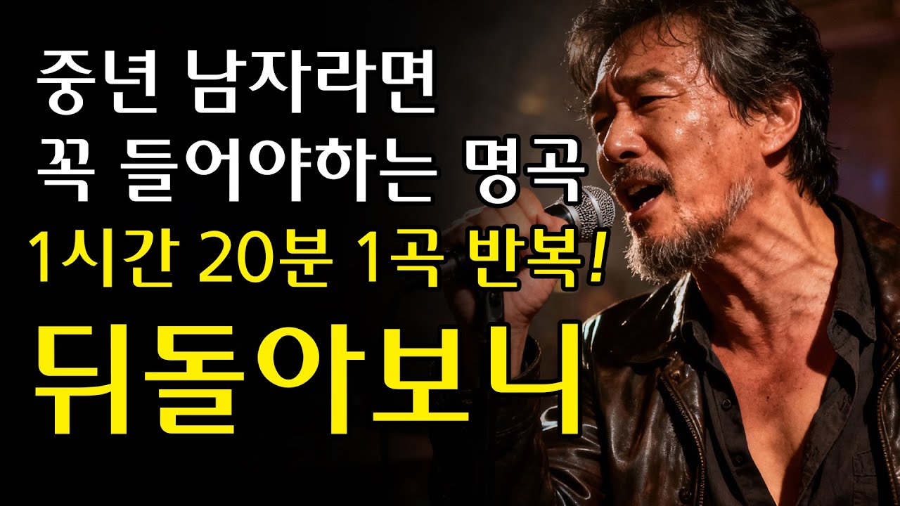 [1시간 20분 연속듣기]  중년 남자의 마음을 뜨겁게 하는 명곡! 뒤돌아보면 #블루스 #트로트 #트롯트신곡