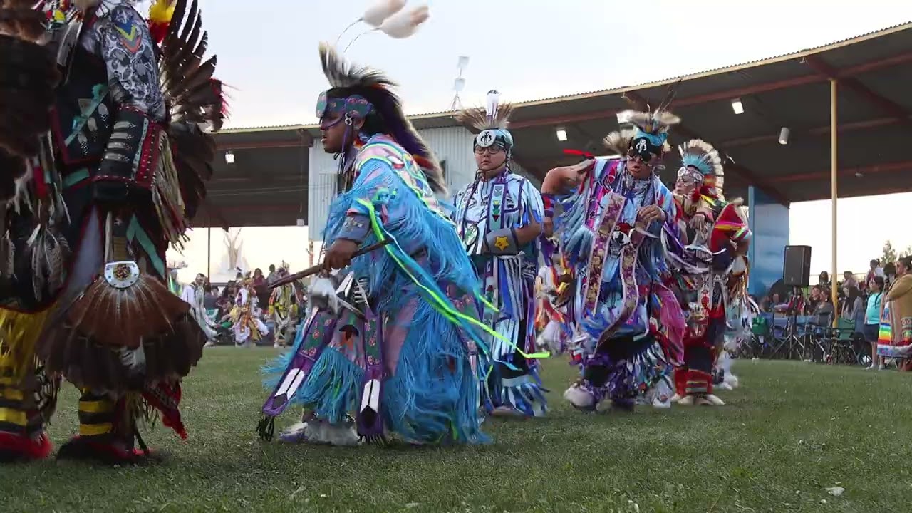 MVI 8505 Ermineskin Powwow 2023 Sat. Night Live... GRAND ENTRY...