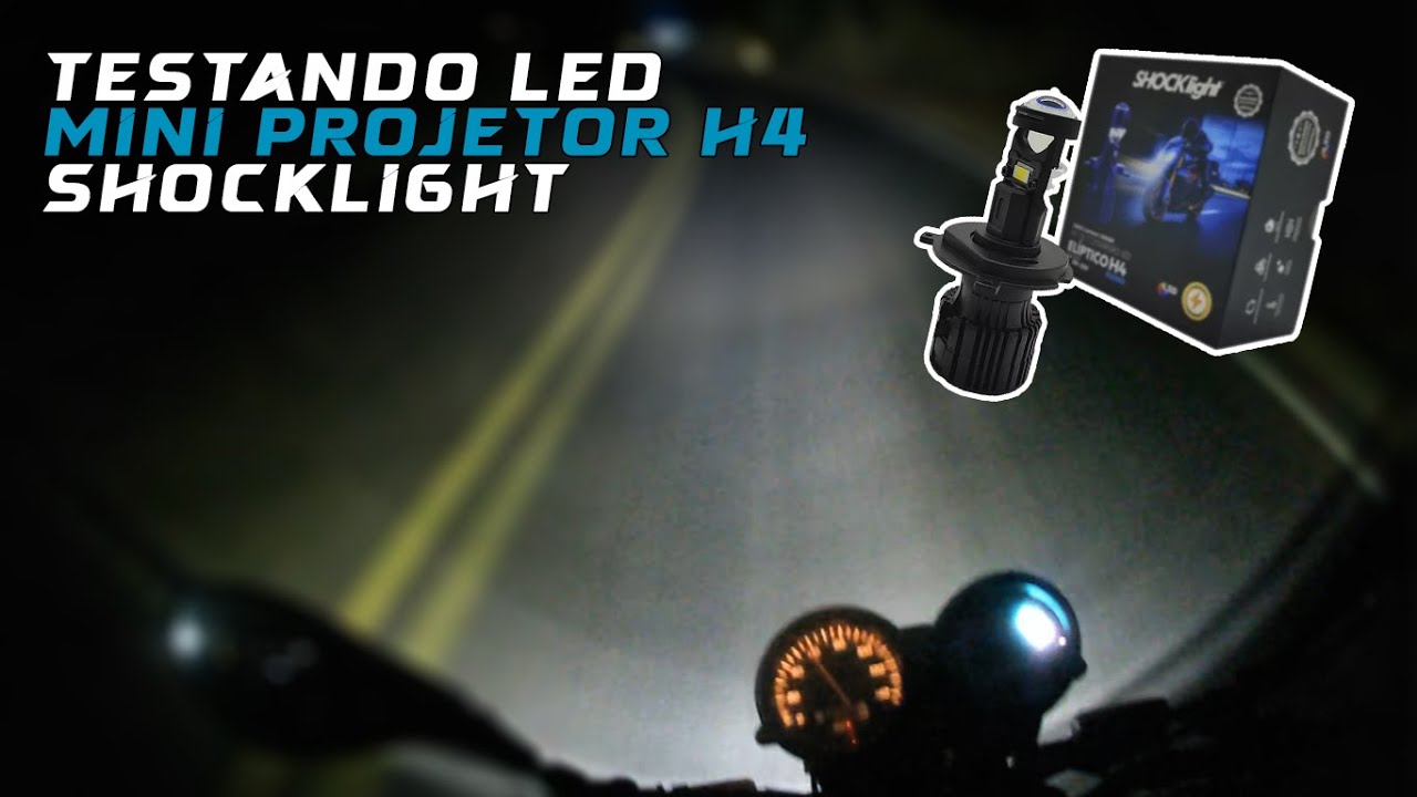 Testando mini projetor h4 shocklight. #fan125 #motovlog