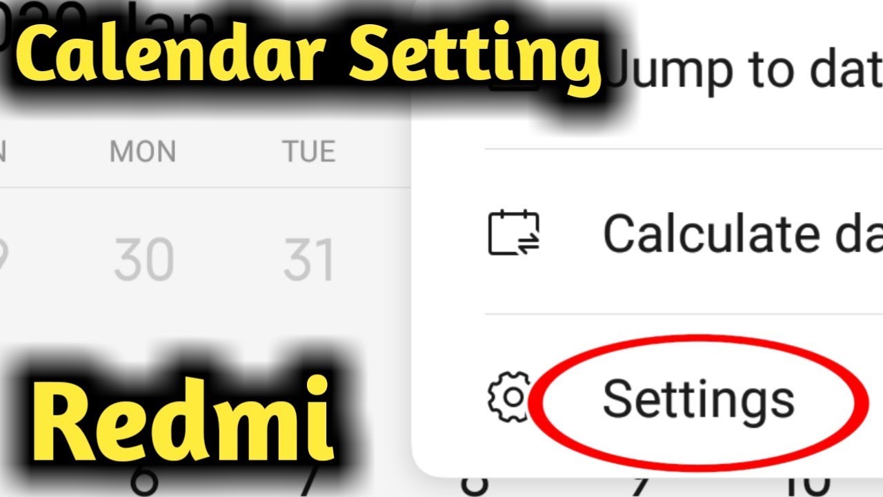 Redmi Calendar Setting