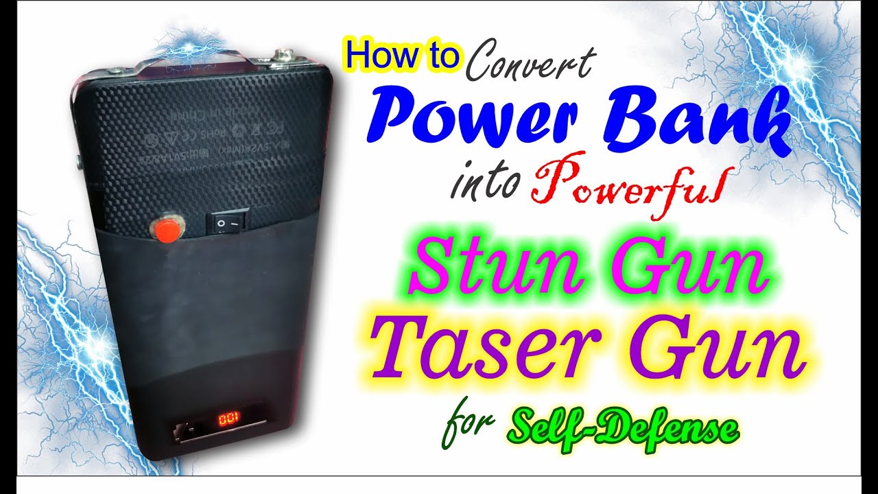 DIY Taser Stun Gun with Adjustable Spark Intensity using Power Bank for self defense