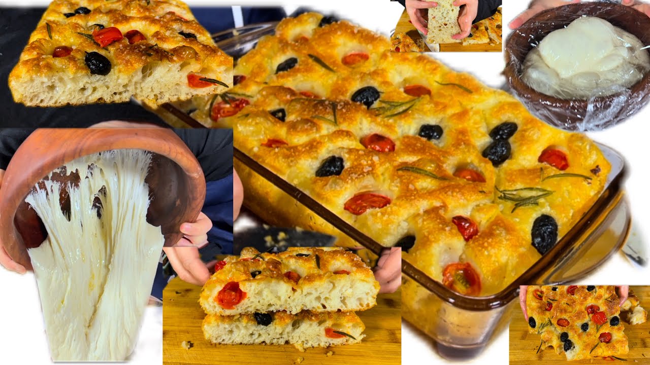‏ أول مرة أجرب خبز فوكاشيا الإيطالي صدمت من الطعم أطيب من البيتزا أطيب من اللحم والدجاج بدون عجن