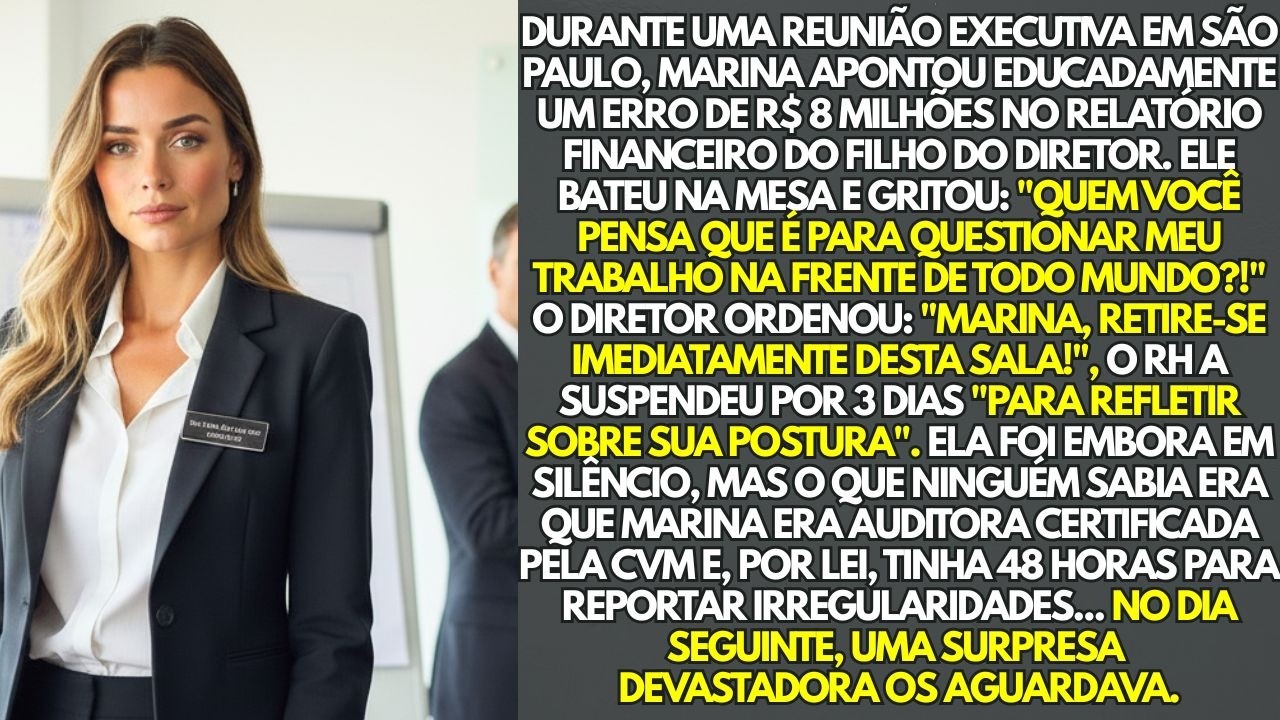 Na Reunião Executiva, Ela Apontou Um Erro Do Filho Do Diretor; Ele Gritou Na Frente De Todos E O...