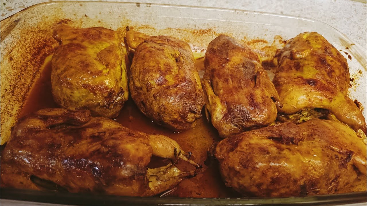 الحمام معمر بالكفتة في الفرن  receta de palomas rellenas con carne picada al horno #حمام #محشي