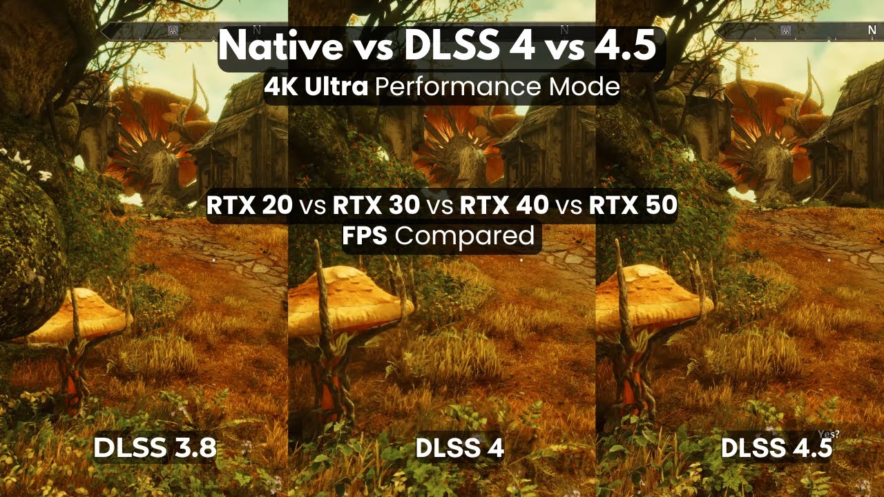 4K Native против DLSS 3.8 против DLSS 4 против 4.5 в режиме Ultra Performance | RTX 20 против RTX...