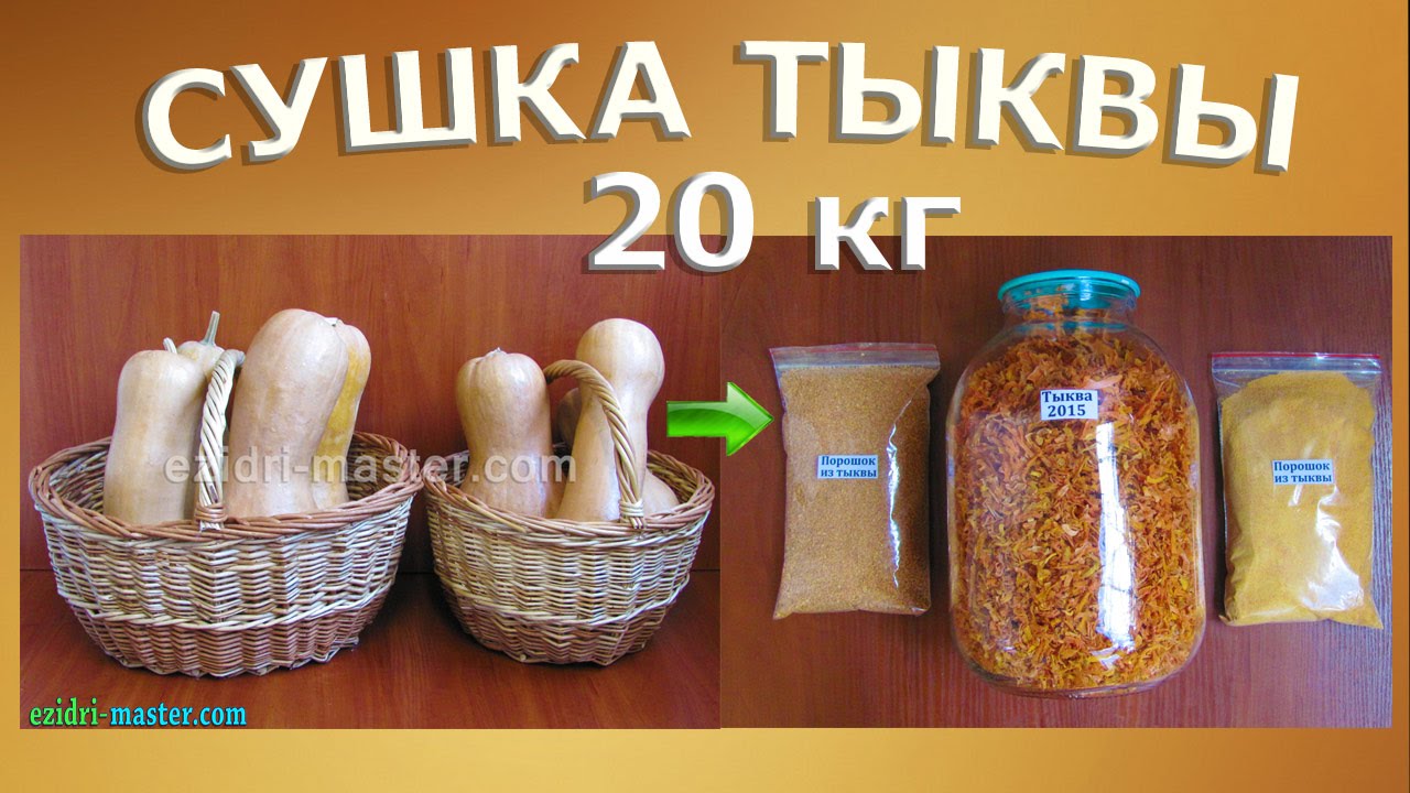 Сушеная тыква на зиму. Тыквенный порошок