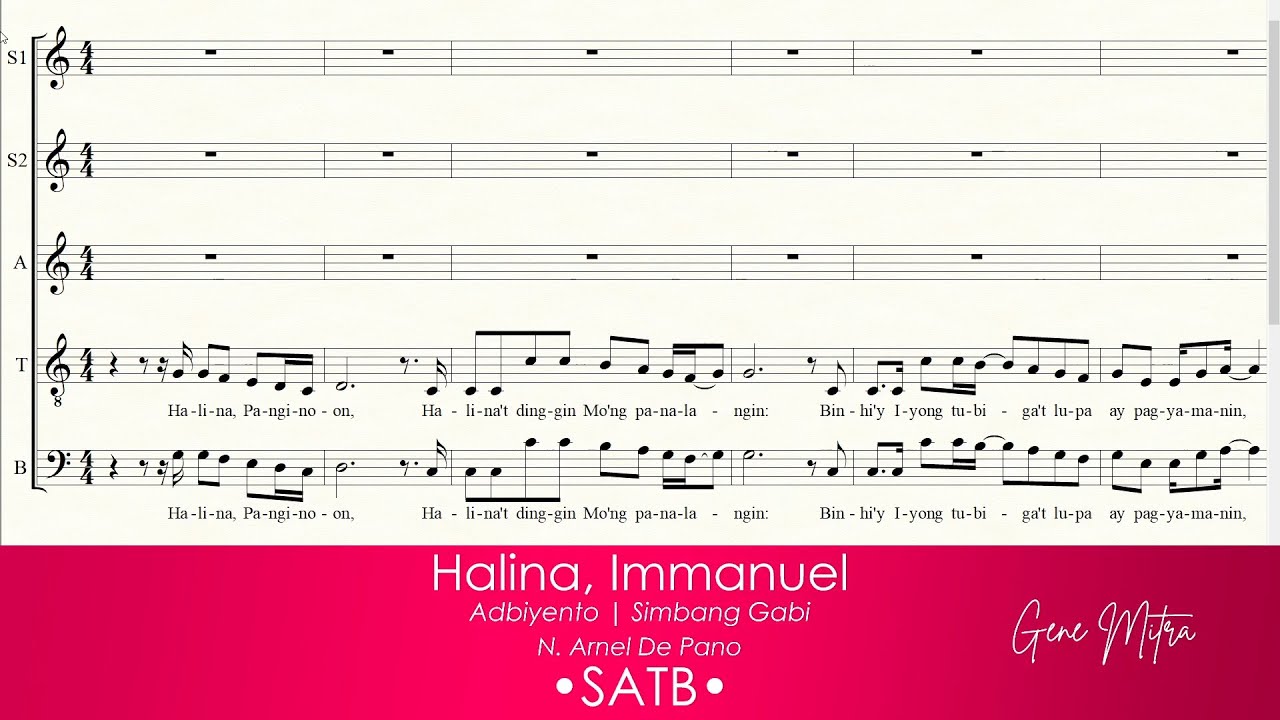 Halina, Immanuel  • SATB guide