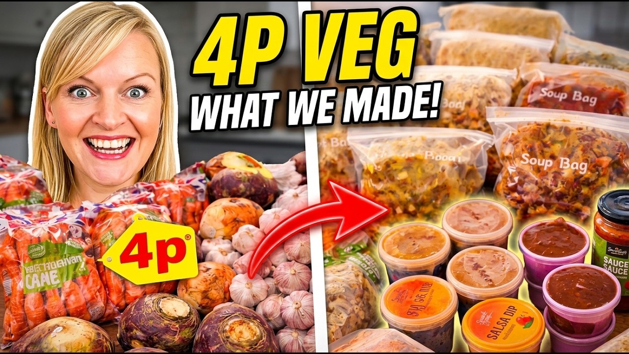 Reduced Supermarket Veg Haul UK &ndash; 4p Vegetables, Food Prep & Budget Grocery Tips