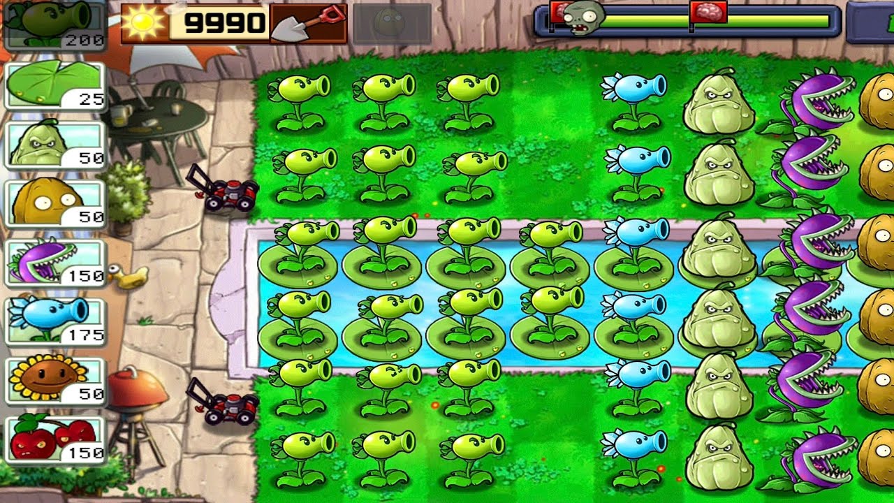 Plants vs Zombies | Adventure : Pool | Level 1 - 2 