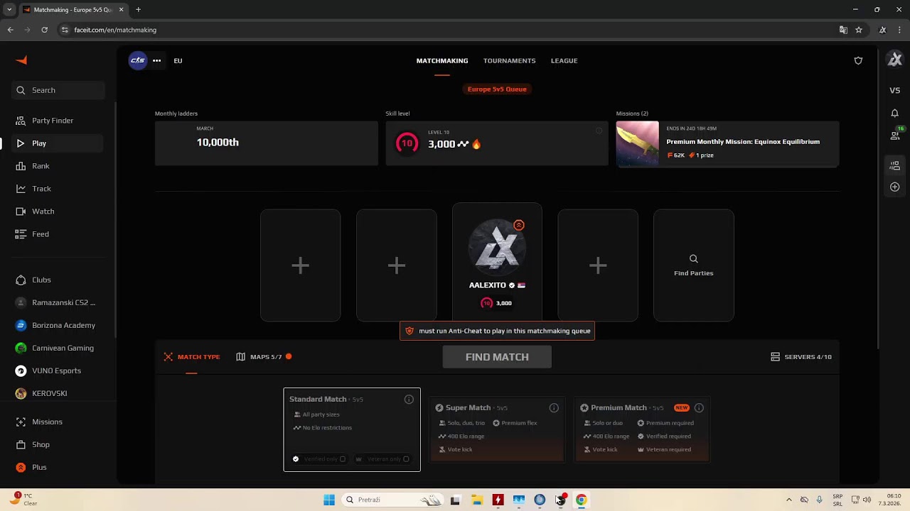 FACEIT DA LI DANAS IMA MALO ELA