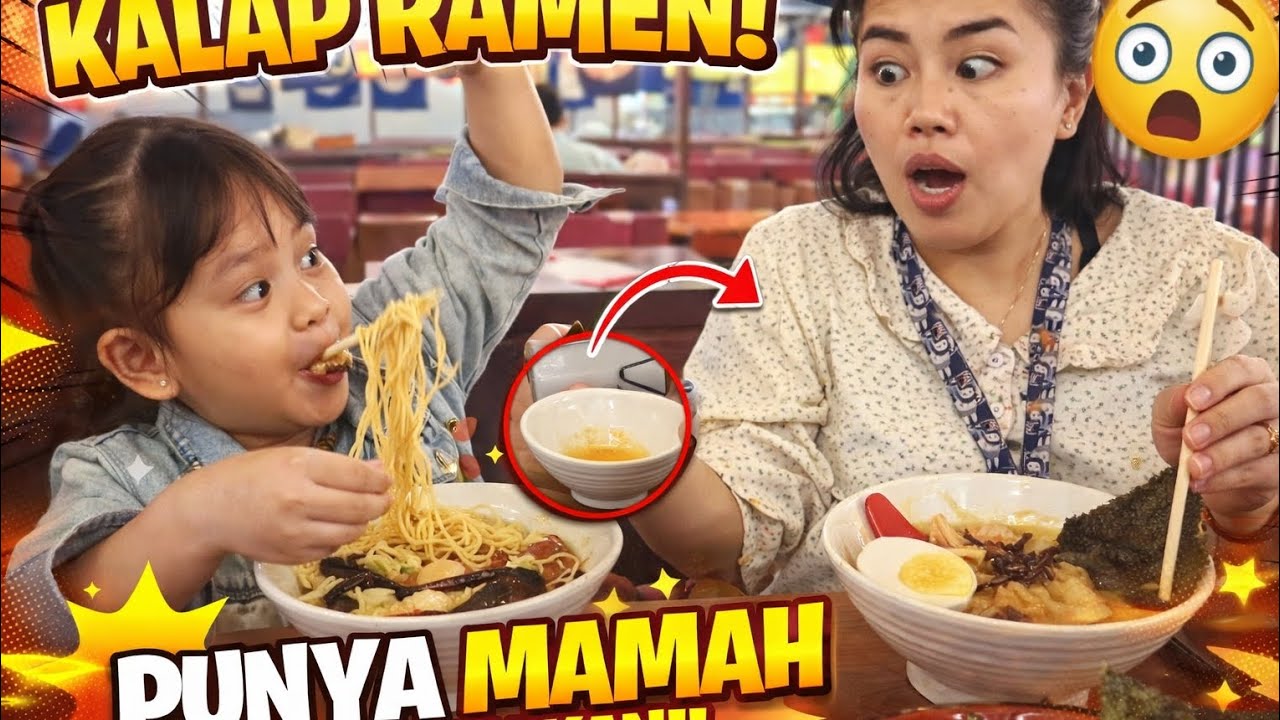 Queenara Kalap Makan Ramen! Punya Mamah Ikut Dihabiskan Sampai Kekenyangan 😂🍜
