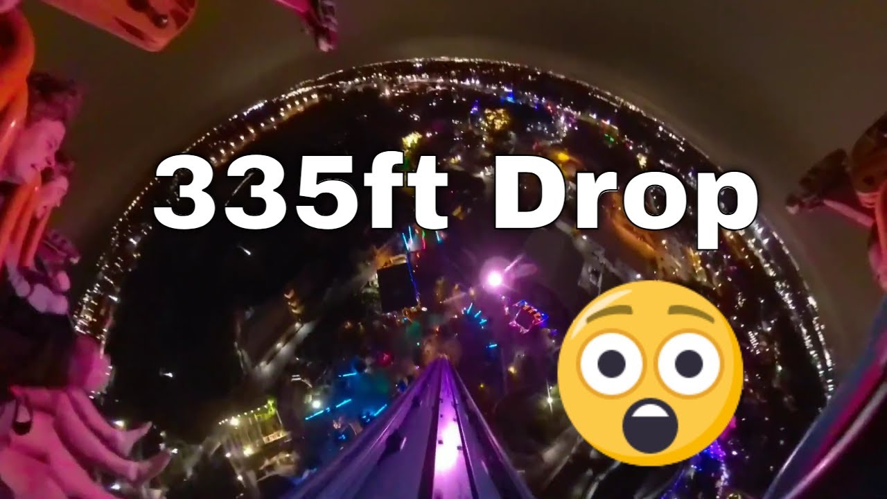 Falcon's Fury at night HD 335ft Drop Tower POV Busch Gardens Tampa Bay