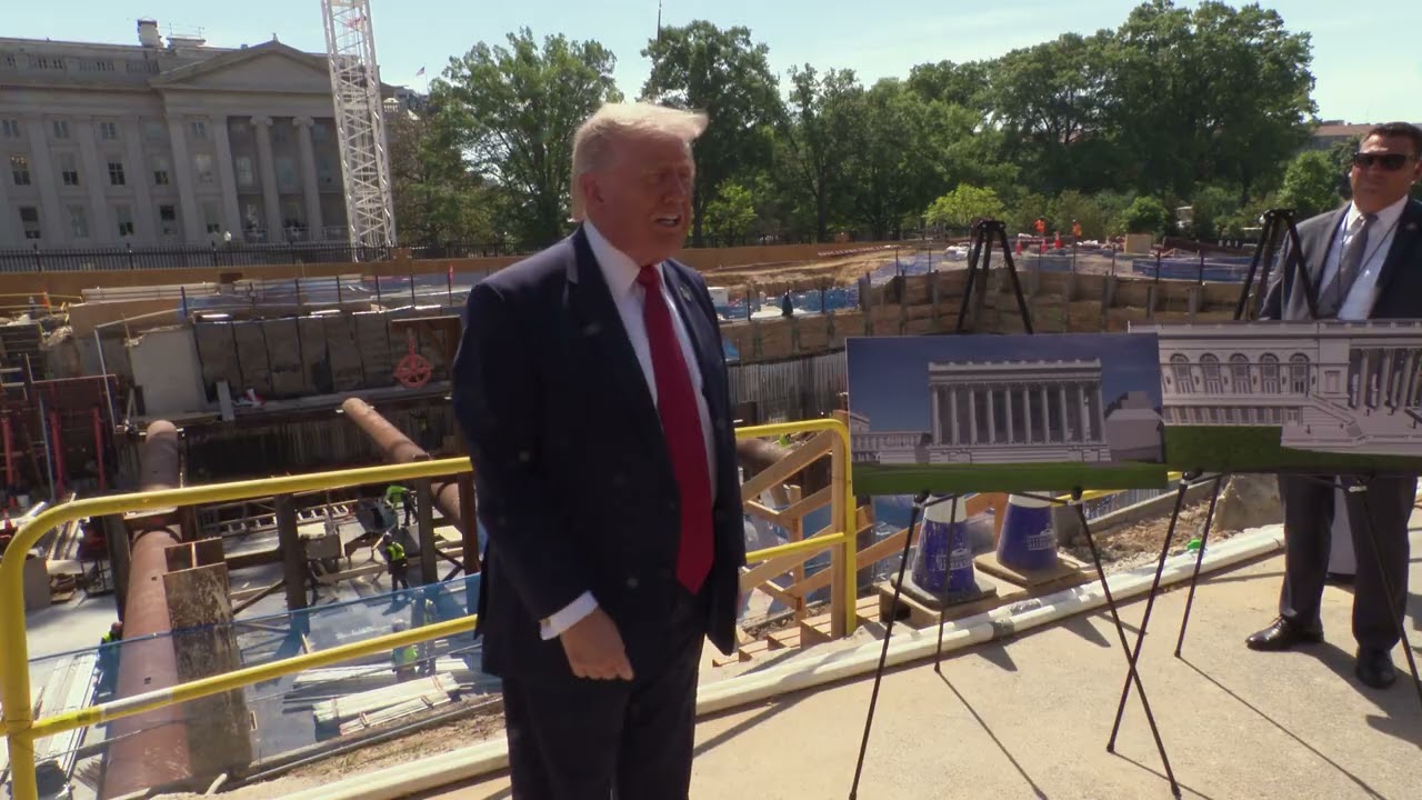 President Trump Visits White House Ballroom Construction