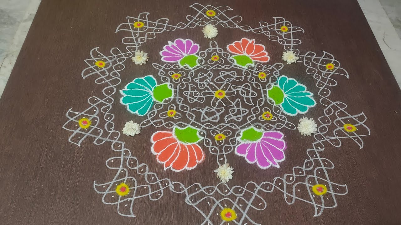 సంక్రాంతి పండుగ ముగ్గు| Sankranti Rangoli|Melikela Muggu|9x5x1 dots| Beautiful Festival Muggu