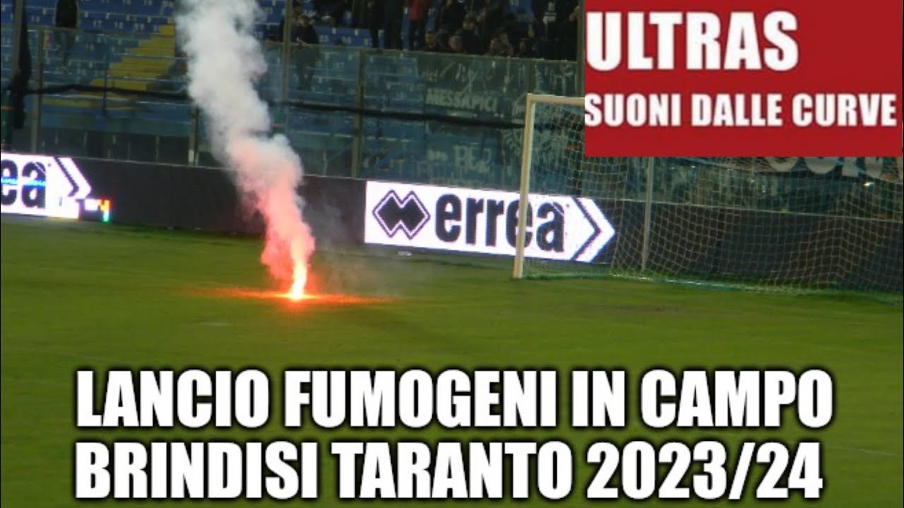 LANCIO FUMOGENI IN CAMPO Brindisi-Taranto, Serie C