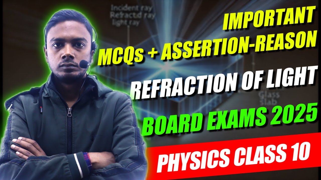 Refraction of Light - MCQs & Assertion-Reason | Important Objective Questions | Physics Class 10