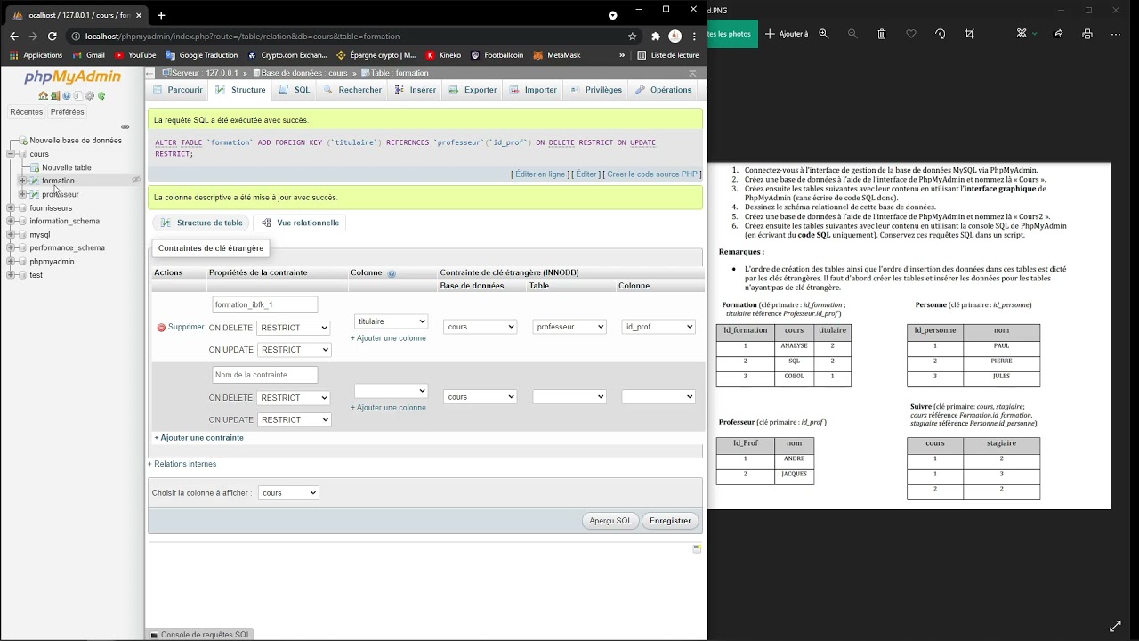 Créer une base de donnée avec l'outil XAMMP Control Panel