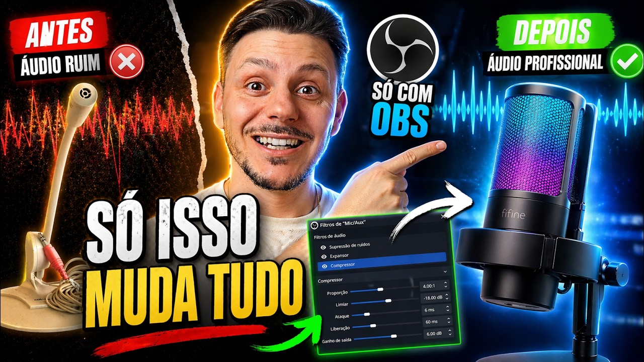 Deixe qualquer MICROFONE com um som PROFISSIONAL no OBS Studio