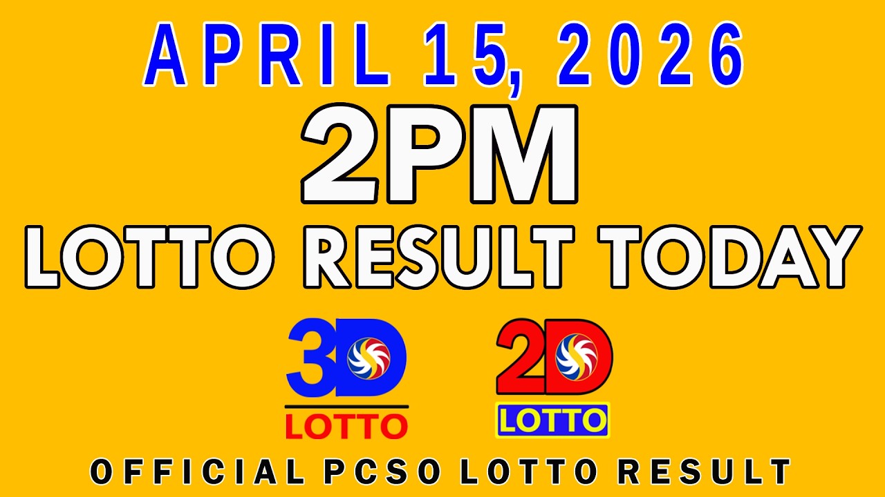 2pm Lotto Result Today April 15 2026 Swertres 3D Lotto Ez2 2D Lotto PCSO