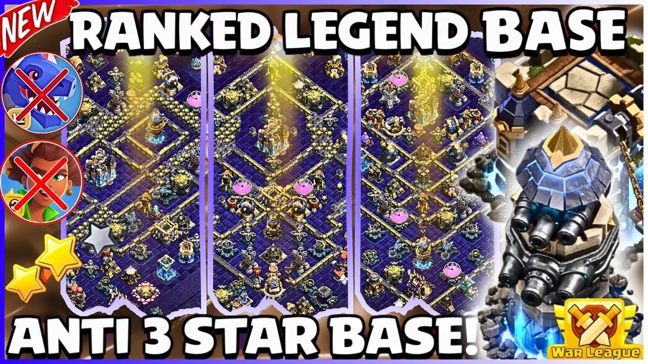 WORLD BEST LEGEND TH18 ANTI 3 STAR - TOP LEGEND + WAR BASE WITH COPY LINKS! TH18 RANK BATTLE BASE!