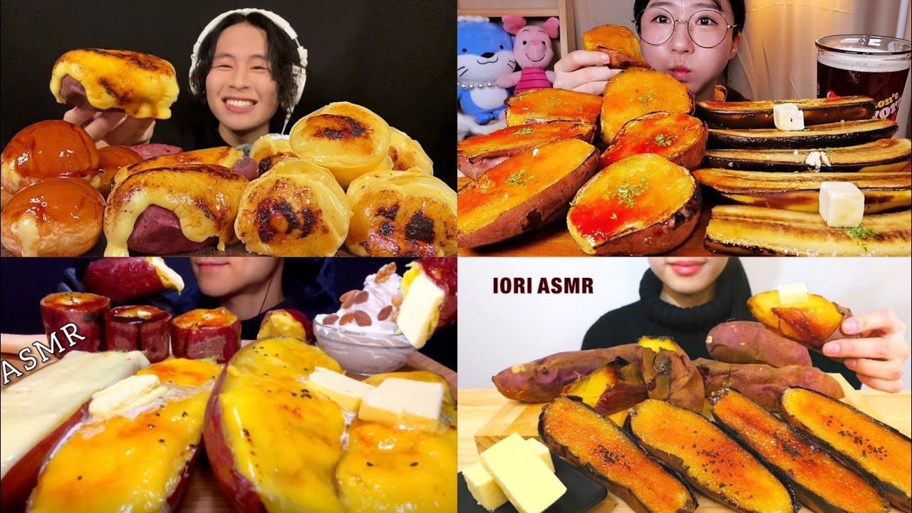 sweet potato creme brulee mukbang 