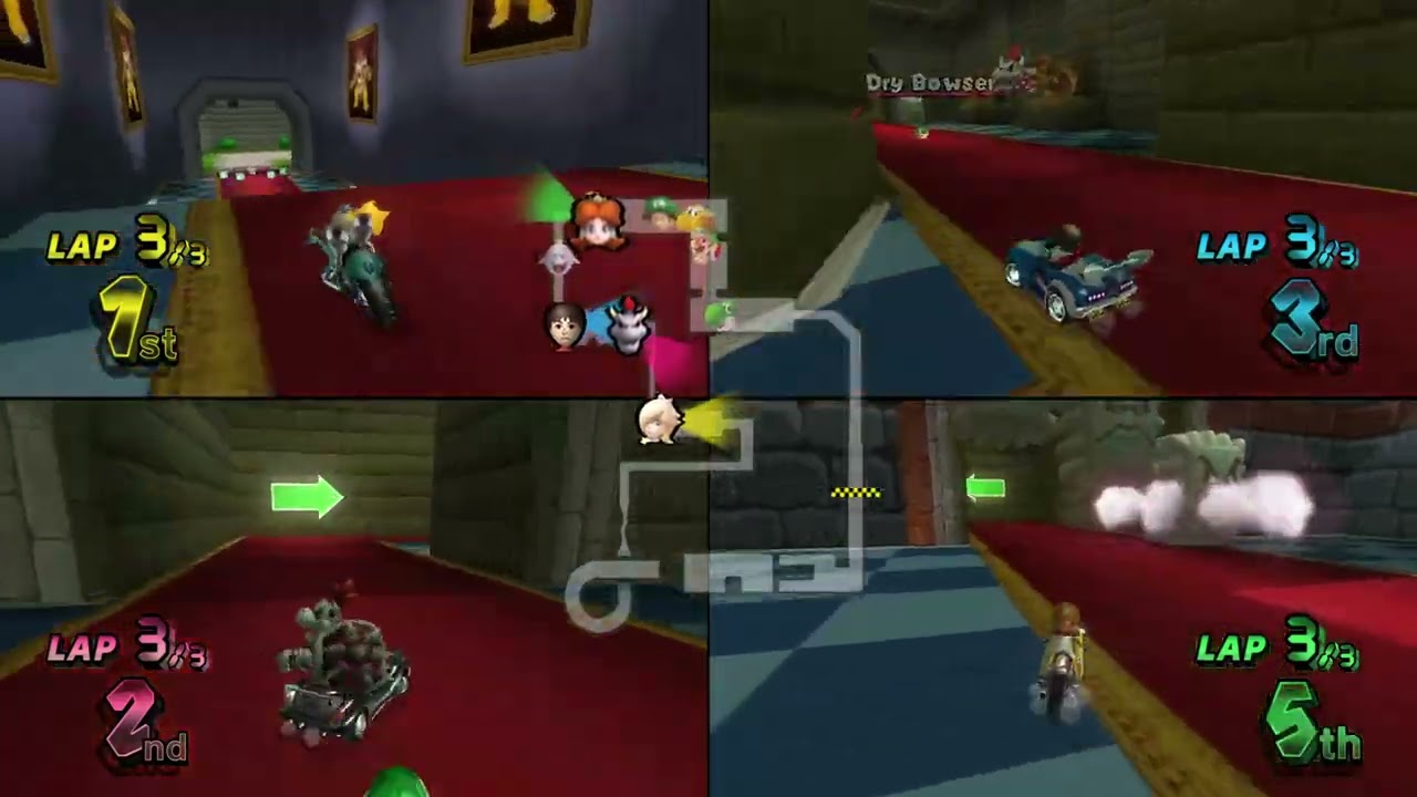 Mario Kart Wii ✦ 4 Players #695 (3 Tracks) Mirror