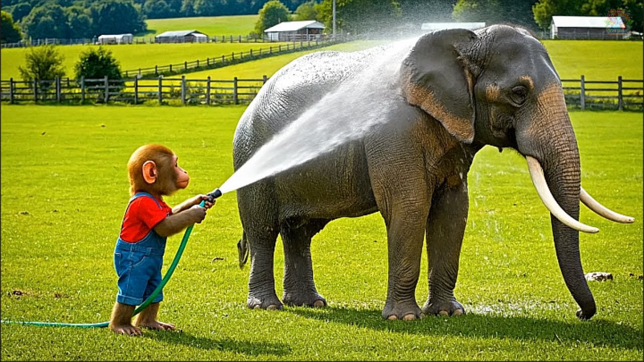 🐒🚜 Monkey Day on the Farm: Monkey Kappa Saves a Elephant | Kappa Catches the Sneaky Thief!