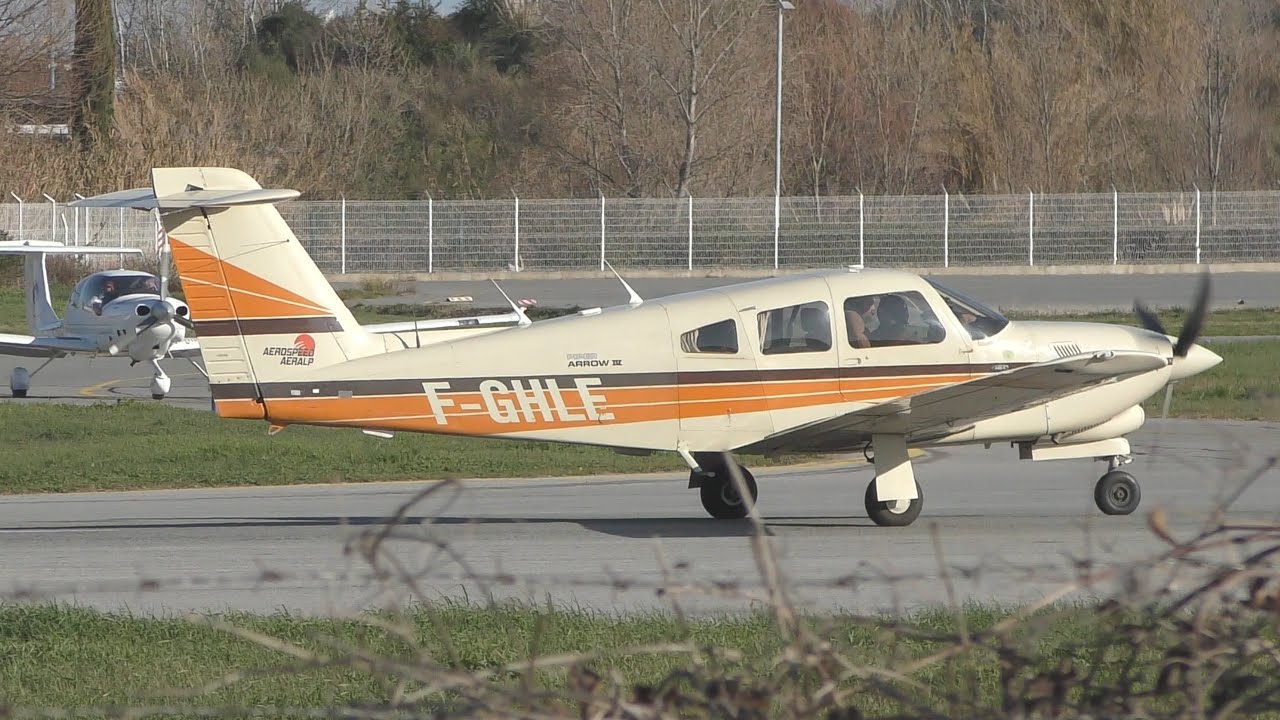 Piper PA-28RT-201T | Private owner | F-GHLE | Taking-off from Cannes [4K]