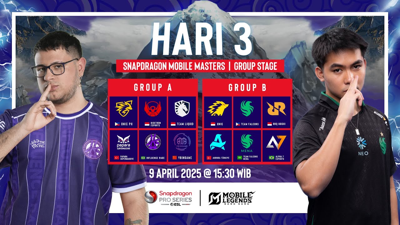 🔴 [ID] MLBB | Snapdragon Mobile Masters | Hari 3 Group Stage