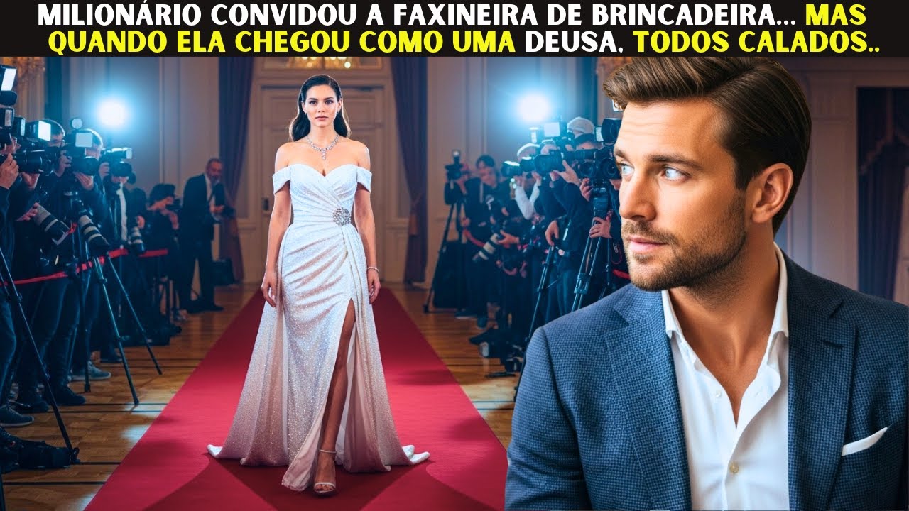 Milionário convidou a faxineira de brincadeira… mas quando ela chegou como uma deusa, todos calados.