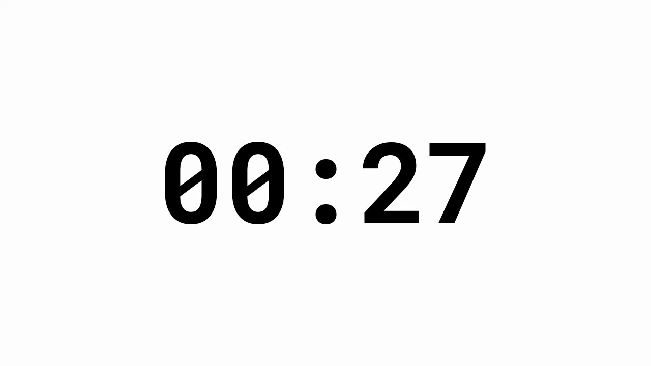 27 Second Countdown Timer -  White Background