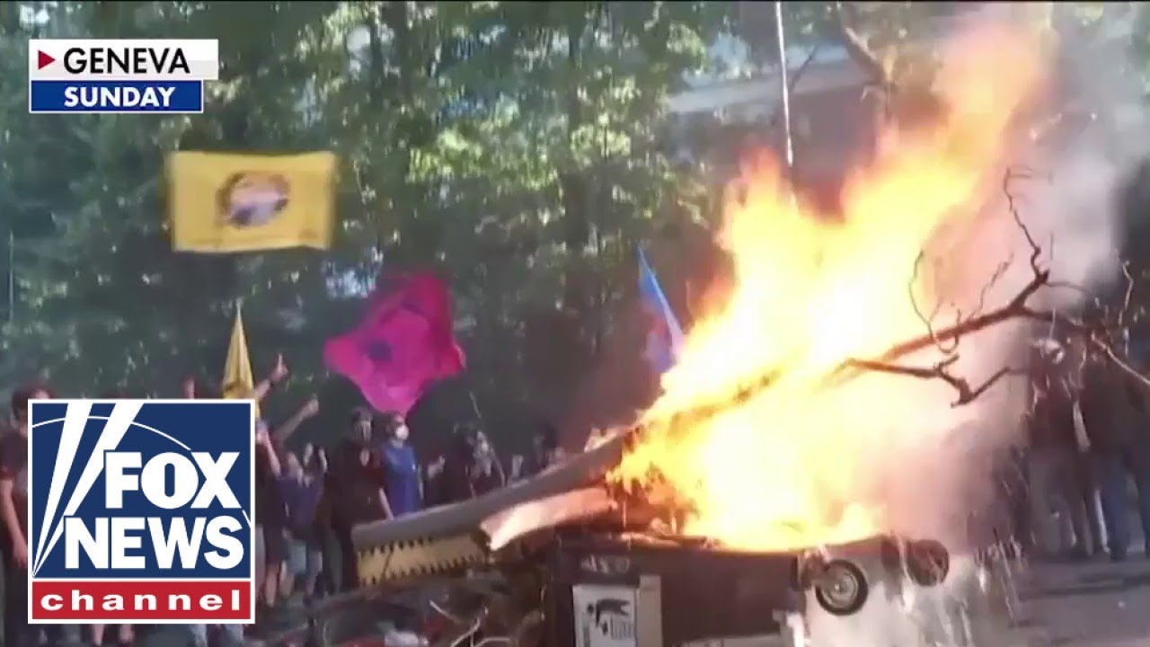 Security on HIGH ALERT as protests erupt in Geneva ahead of Trump's arrival