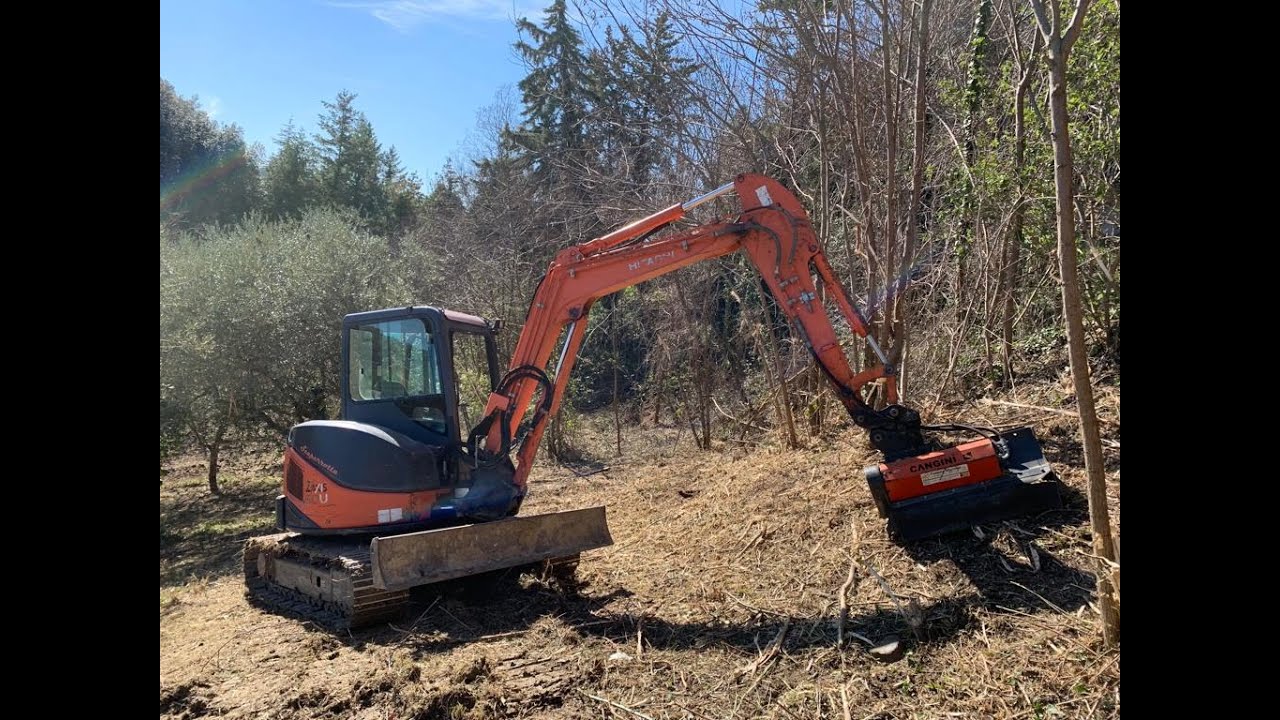 Escavatore Hitachi zaxis 50 con trincia forestale cangini 1 metro