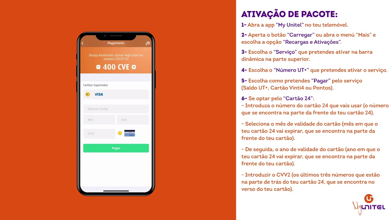 Tutorial| Ativação de Pacotes My Unitel App
