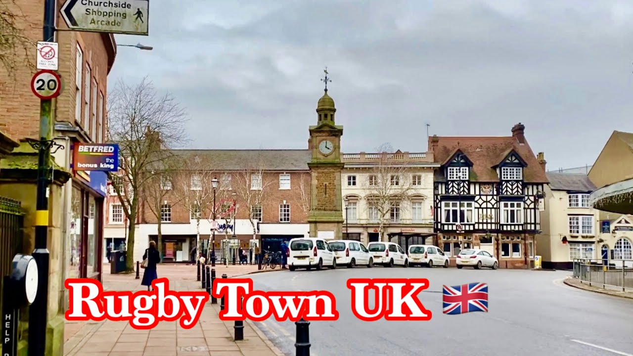 Walking in Rugby UK Town